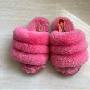 UGG Fluff Yeah little Kid Pink Slippers size USA 10